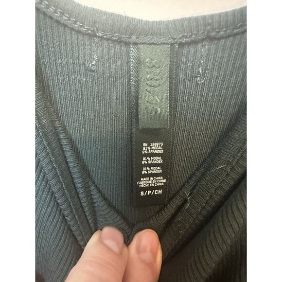 Skims Maxi Dress Size Small Green Soft Lounge Ribbed Slip Stretch Sleeveless - Picture 2 of 4